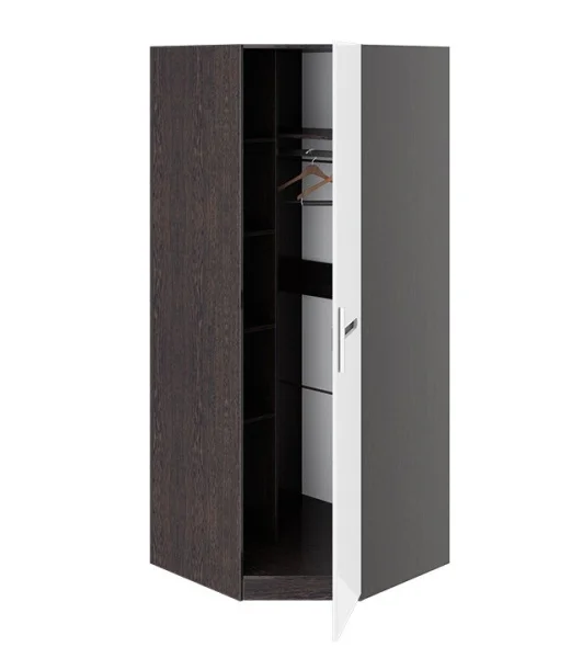 Шкаф угловой с 1-ой глухой дверью Фьюжн венге/белый глянец