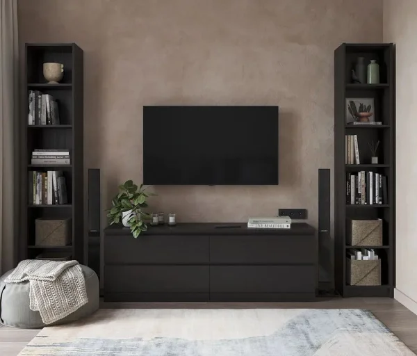 Комод Варма 4Д 160 х 54 х 40 шпон, черный