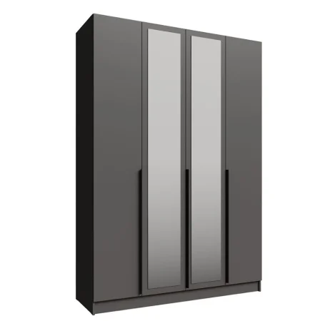 Шкаф Мадрид 1,6 с зеркалом графит серый