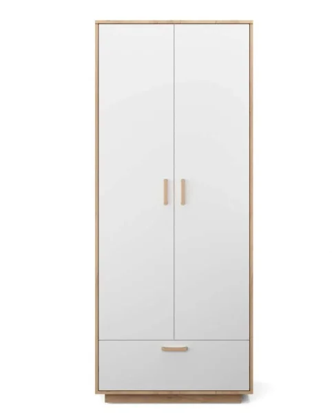 Шкаф Эго Шк-1 (ПД) дуб крафт золотой/белый глянец