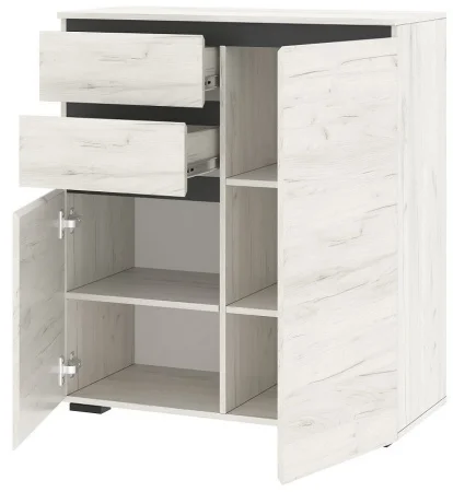 Тумба Гретта 2С2Я дуб крафт белый/антрацит