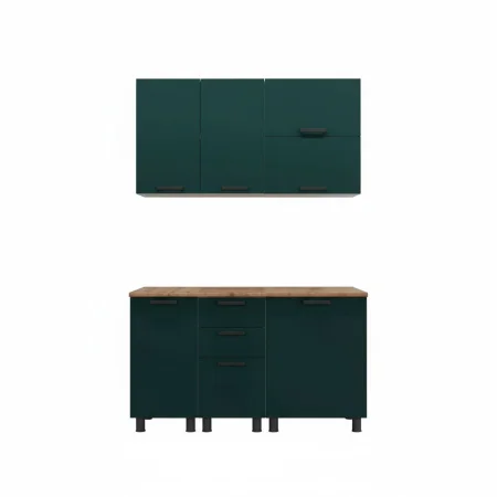 Кухонный гарнитур Лаванда 1,4 изумруд