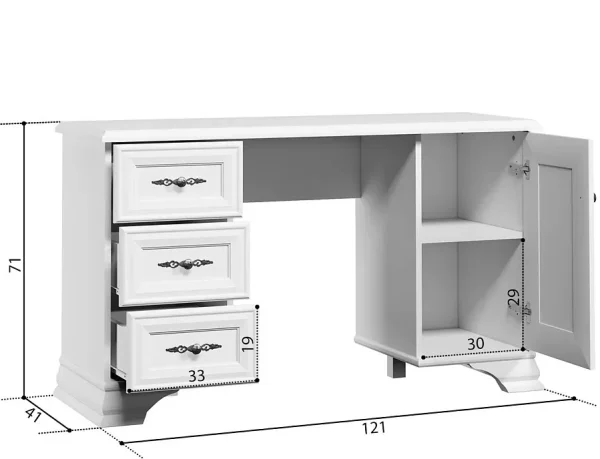 Стол туалетный Кентаки TOL белый