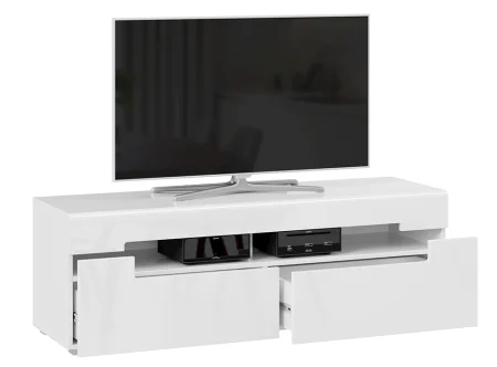 Тумба ТВ Фьюжн белый/белый глянец