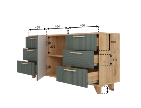 Комод Ньерд 1500 дуб вотан/можжевельник