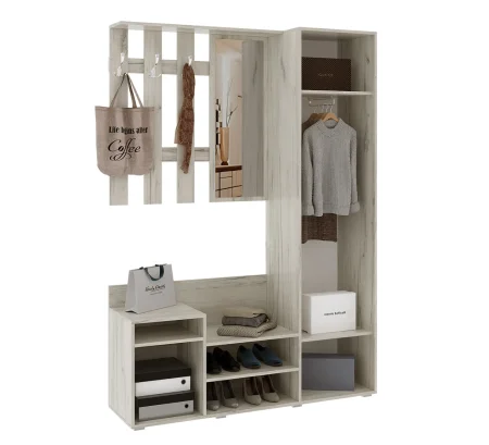 Прихожая Визит графит/дуб крафт белый