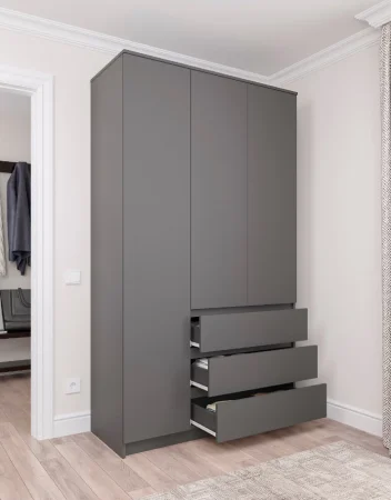 Шкаф трехдверный Мори МШ 1200 графит