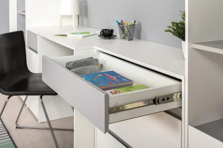 Комод Торонто 13.321 белый шагрень/стальной серый