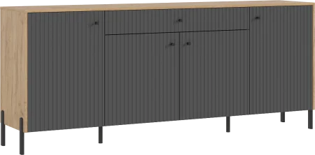 Комод Оливия (металл) дуб крафт/браш графит