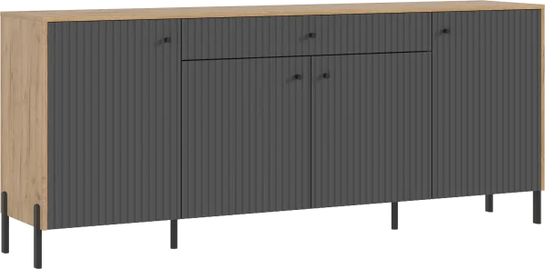 Комод Оливия (металл) дуб крафт/браш графит