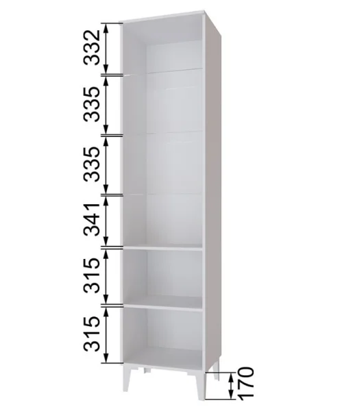 Пенал-витрина Толедо ТШ-1 белый