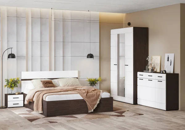 Шкаф 3-х створчатый Либерти ШК-03 венге/белый глянец