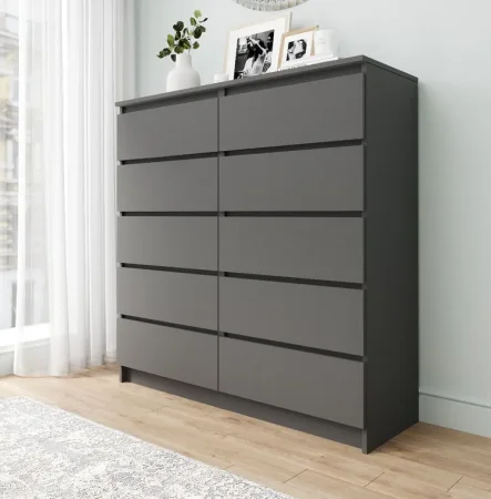 Комод Мори МК 1200.10 графит (10 ящиков)