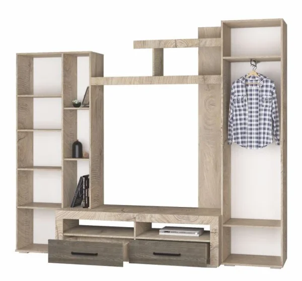 Гостиная Марсель-4 дуб крафт серый/графит серый