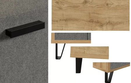 Комод с 3 ящиками Грейс KOM3S дуб наварра/графит