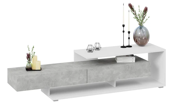 Тумба ТВ Монтана тип 4 белый/ателье светлый глянец