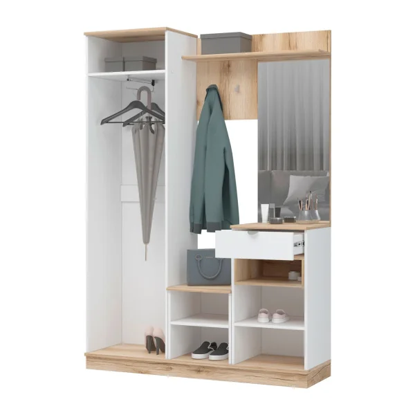 Прихожая Юкки ПР-1400 дуб делано/белый