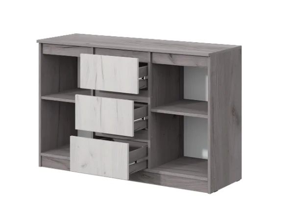 Комод Соната №4 1200 дуб крафт серый/дуб крафт белый