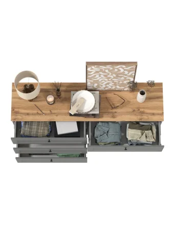 Комод Остин 16.240 серый графит/дуб крафт золотой