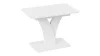 Стол обеденный раздвижной Люксембург тип 2 белый/стекло белое матовое