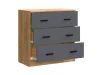 Комод Басямиф 3 ящика дуб крафт/графит