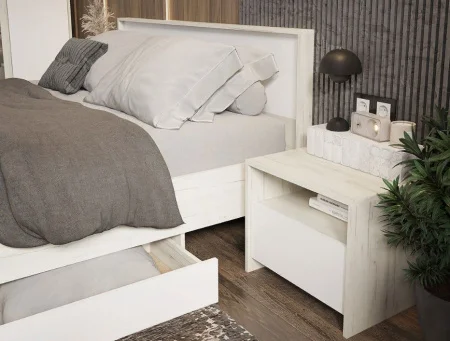 Модульная спальня Дублин дуб крафт белый/белый