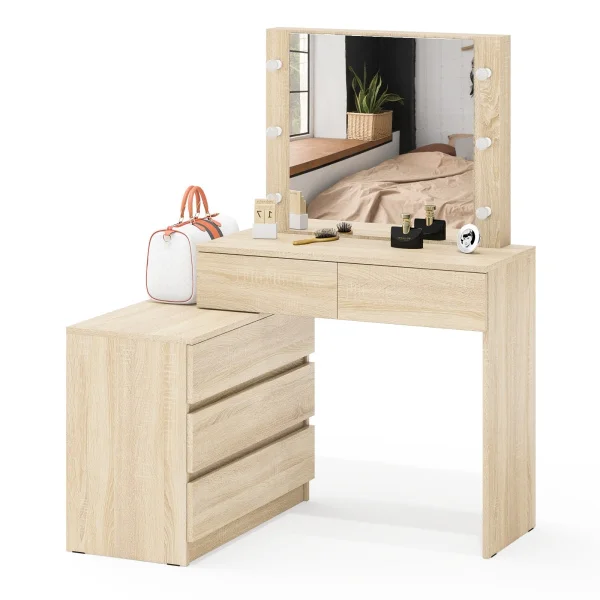 Стол косметический с подсветкой 110 дуб сонома