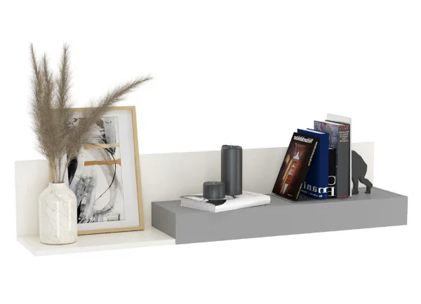 Полка Торонто 16.475 белый шагрень/стальной серый Полка Торонто 16.475 белый шагрень/стальной серый