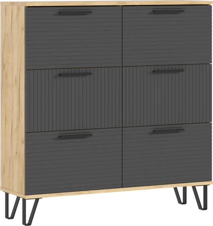 Обувница Флэш 1000 браш графит/дуб крафт