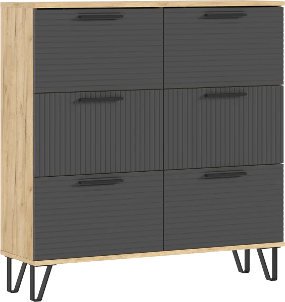 Обувница Флэш 1000 браш графит/дуб крафт