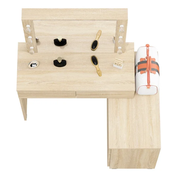 Стол косметический с подсветкой 110 дуб сонома