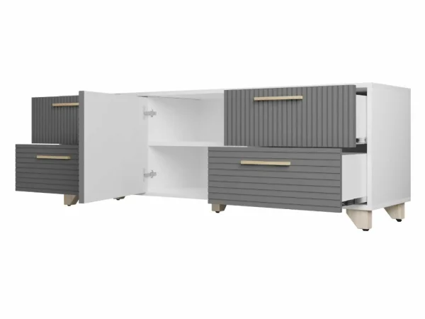 Тумба под ТВ со створкой Копенгаген белый/серый графит