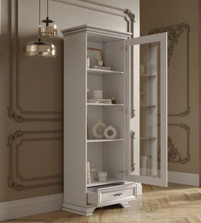 Шкаф-витрина Кентаки REG1W1S белый