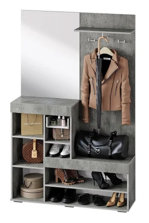 Прихожая Инстайл бетон/белый