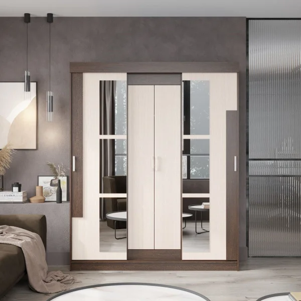 Шкаф-купе Андрей-Е (Фея) венге/дуб белфорт