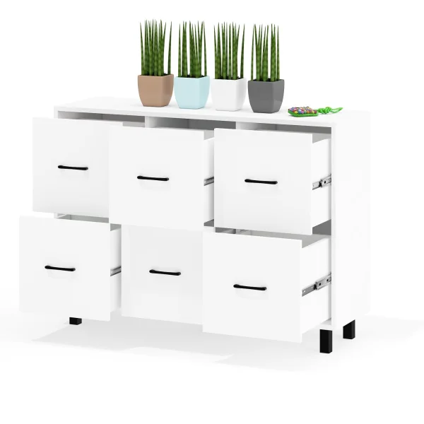 Комод 6 ящиков 127-1204 белый