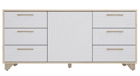 Комод Копенгаген дуб сонома/белый матовый