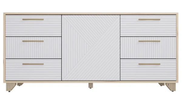 Комод Копенгаген дуб сонома/белый матовый