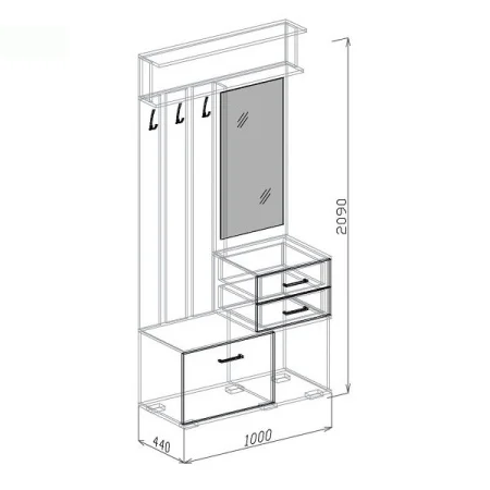 Прихожая Лидер №5 венге/рельеф пастель