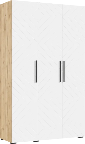 Шкаф 3-х створчатый Флэш 1350 браш вайт/дуб крафт