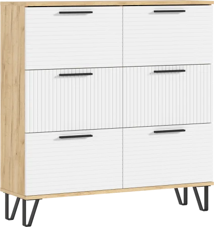 Обувница Флэш 1000 браш вайт/дуб крафт