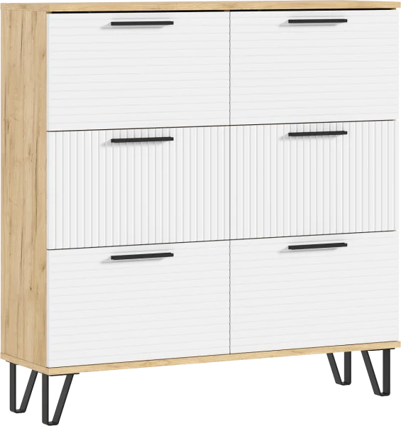 Обувница Флэш 1000 браш вайт/дуб крафт