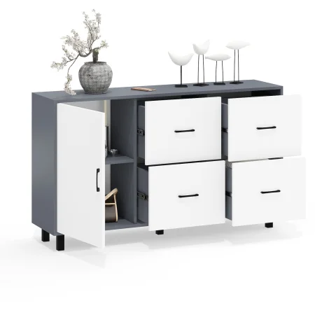 Комод 125-1504 графит/белый