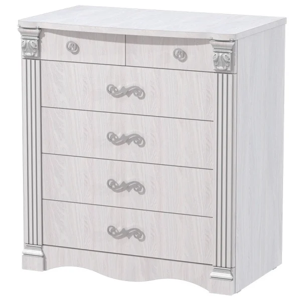 Комод Ольга-1Н белый экспо/анкор светлый