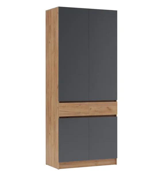 Шкаф 2-х створчатый Роджина дуб крафт/графит