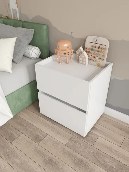 Тумба прикроватная с двумя ящиками 50 белый