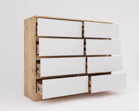 Комод Охта Лайт 1200.8 дуб вотан/белый