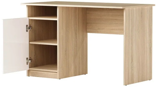 Компьютерный стол ПКС-12 дуб сонома/белый глянец