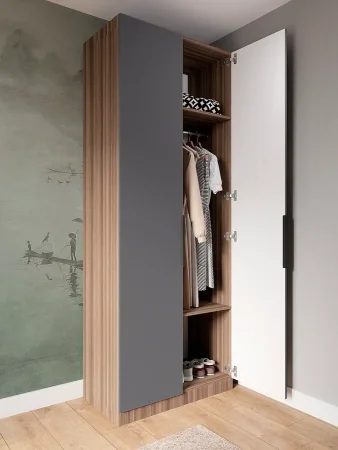 Шкаф Роза 900 орех франклин/графит скин ройс