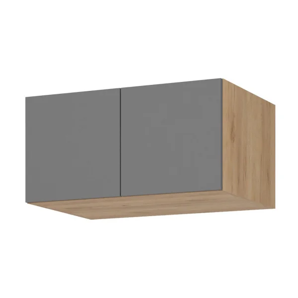 Шкаф 4-х створчатый Лион ШК-03 с антресолью АН-01 дуб крафт/графит серый